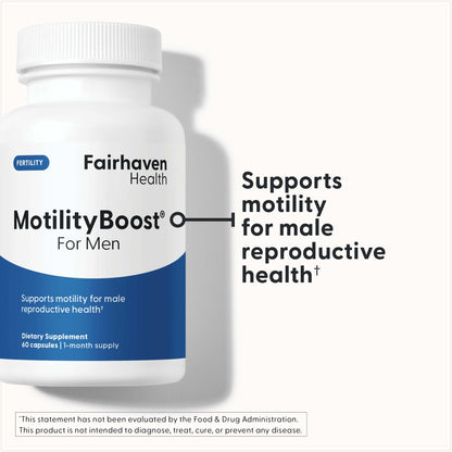 Vitaminas MotilityBoost Fairhaven Health para motilidad y fuerza