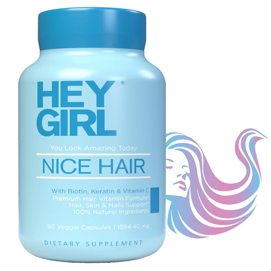 Frasco de vitaminas Nice Hair para crecimiento capilar 60 cápsulas