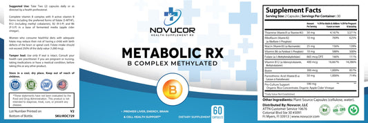 Vitaminas Novucor Metilado soporte salud