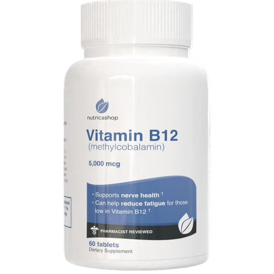 Vitaminas NUTRICASHOP B12 metilcobalamina 5000mcg botella frontal