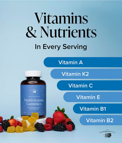 Vitaminas y nutrientes en gomitas Elderberry Co.