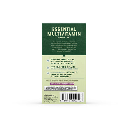 Vitaminas orgánicas earthfirst organic para cuidado prenatal