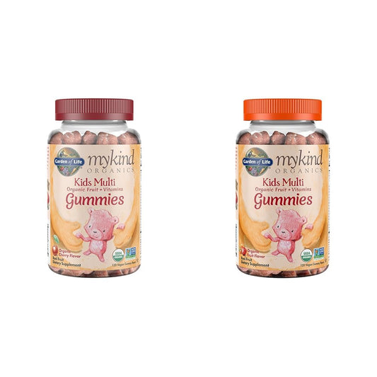Frascos de vitaminas masticables orgánicas para niños sabor cereza y fruta