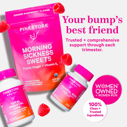 Vitaminas para embarazo completo Pink Stork DHA folato