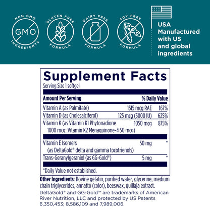 Vitaminas para salud ósea ADK Evail 5000 UI D3