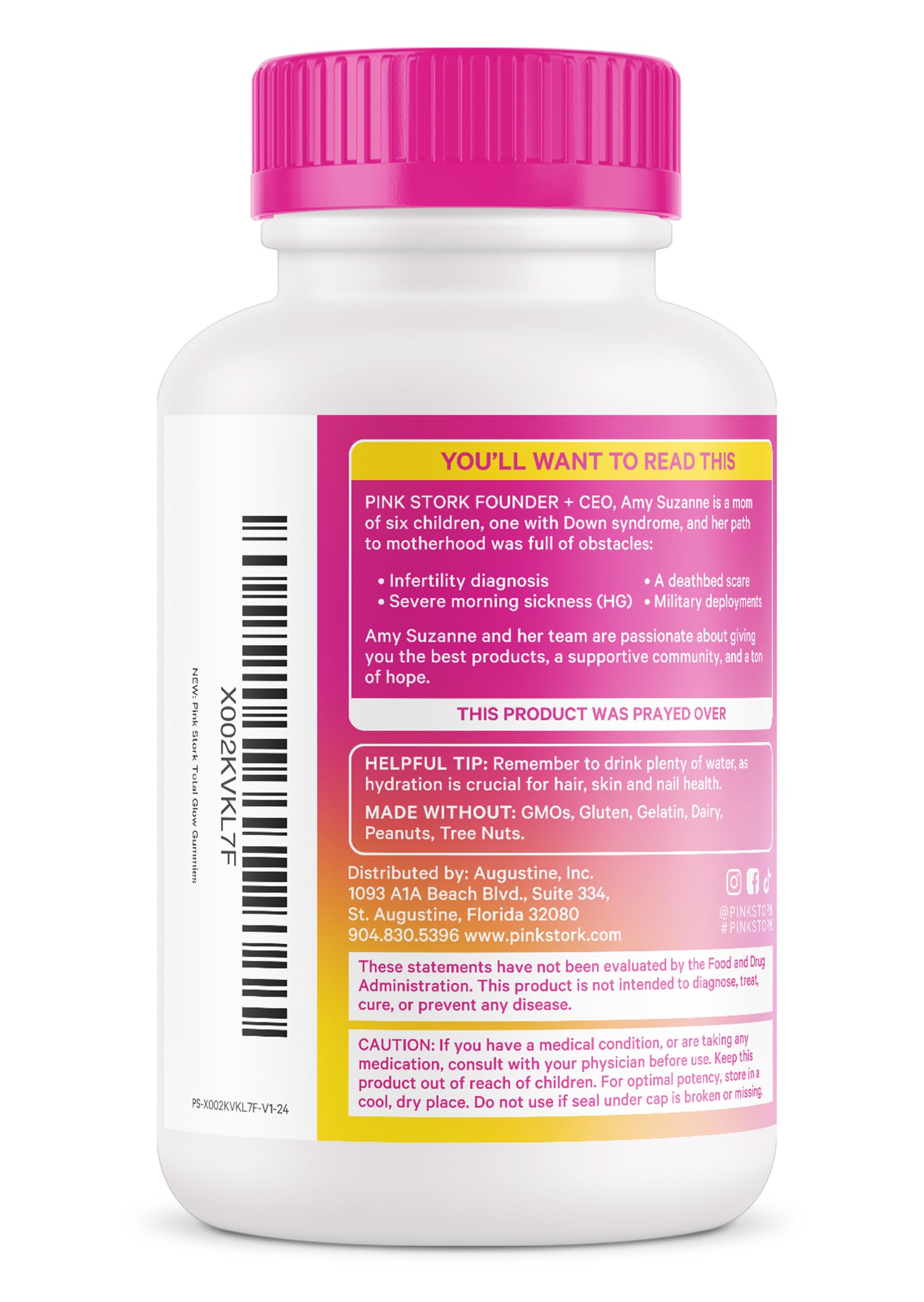 Vitaminas Pink Stork para cabello piel uñas gomitas