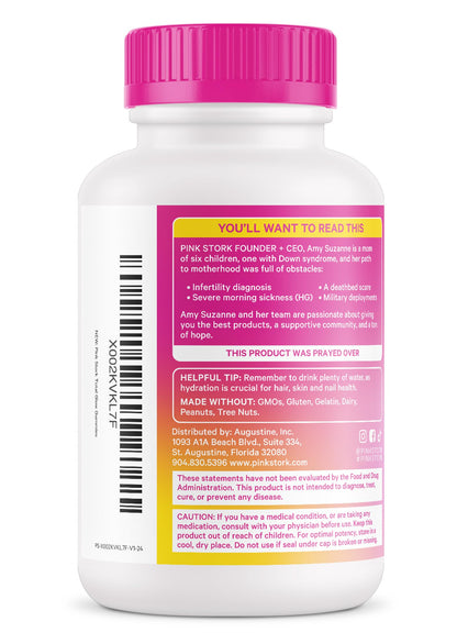 Vitaminas Pink Stork para cabello piel uñas gomitas