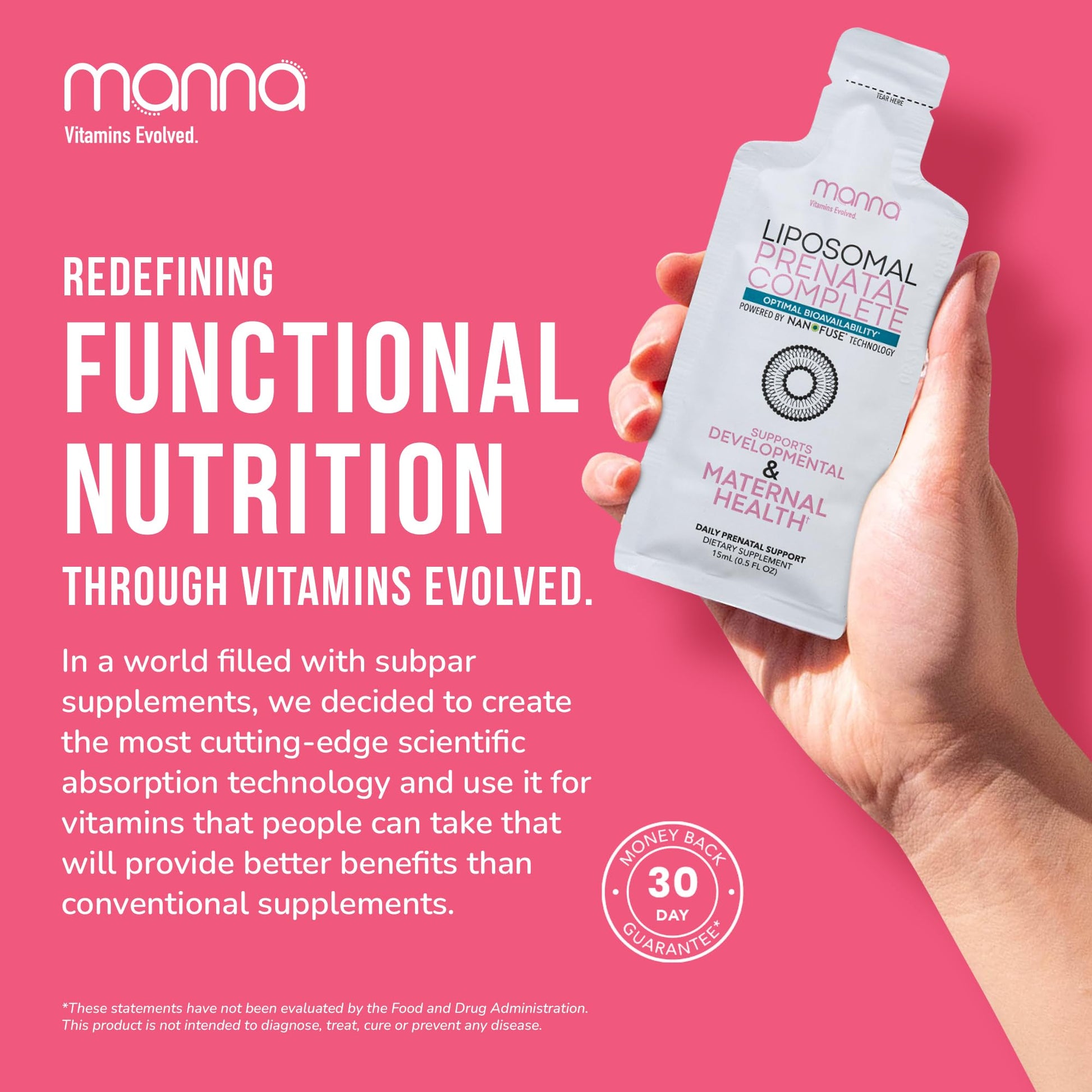 Vitaminas prenatal líquido Manna soporte 30 porciones