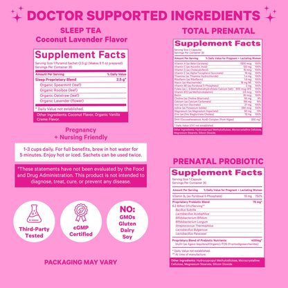 Vitaminas prenatal Pink Stork para embarazo