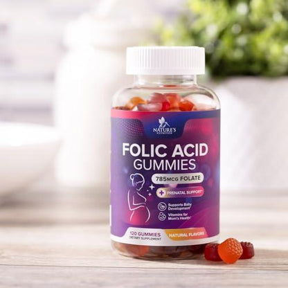 Vitaminas prenatales Nature's Nutrition con ácido fólico 785 mcg
