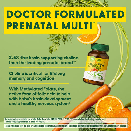 Frasco de vitaminas prenatales Baby & Me 2