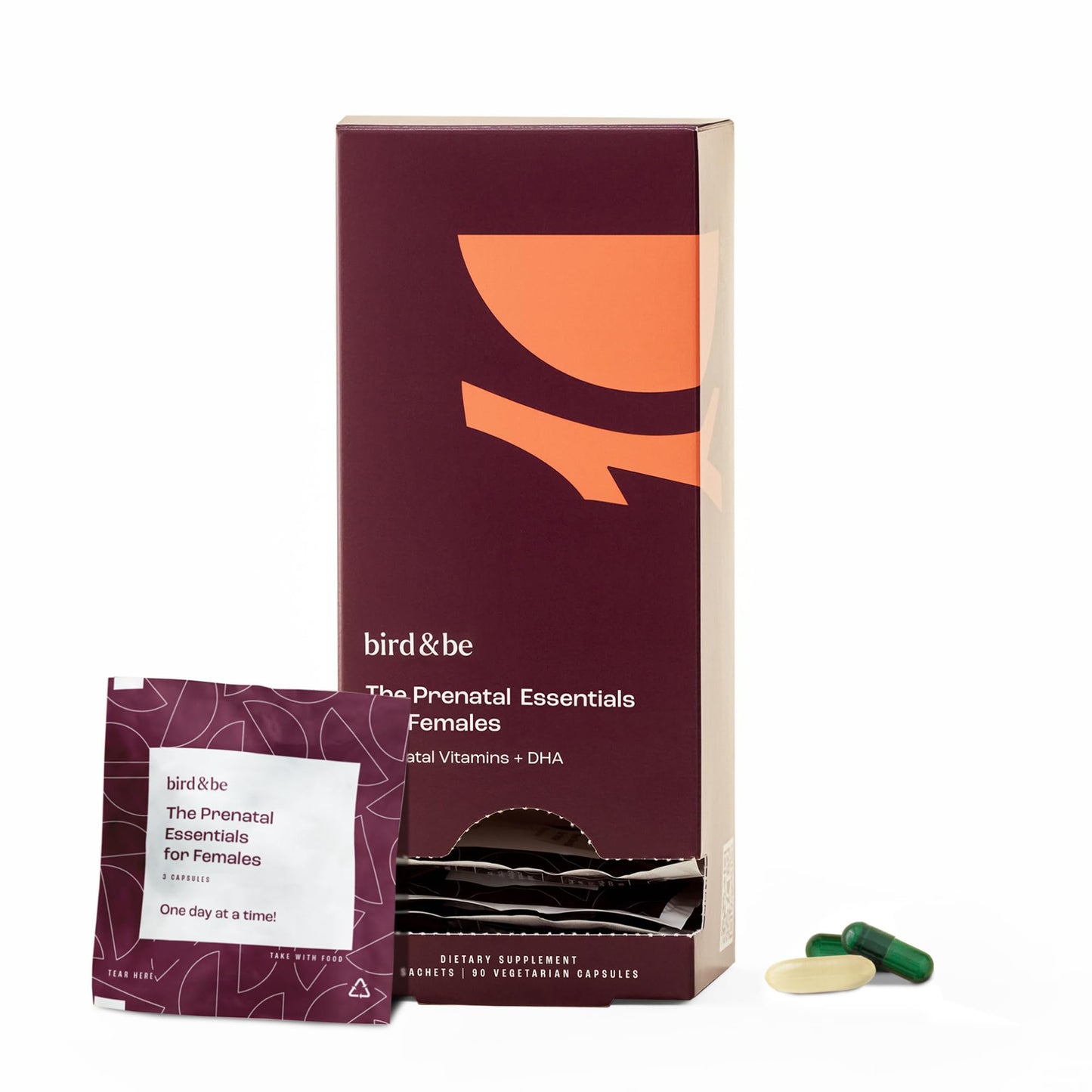 Vitaminas prenatales birdandbe botella frontal con suplemento para embarazo
