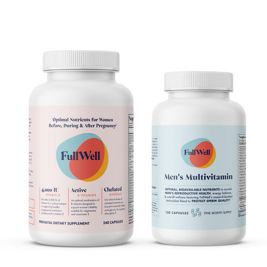 Vitaminas prenatales FullWell para mujer y hombre caja fronta
