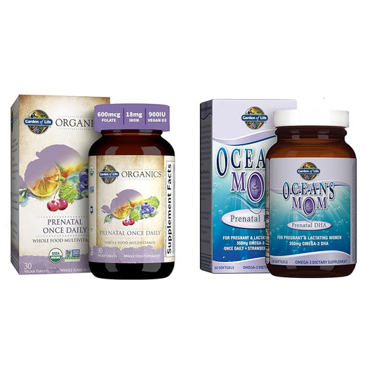 Vitaminas prenatales Garden of Life caja orgánica con 30 ingredientes
