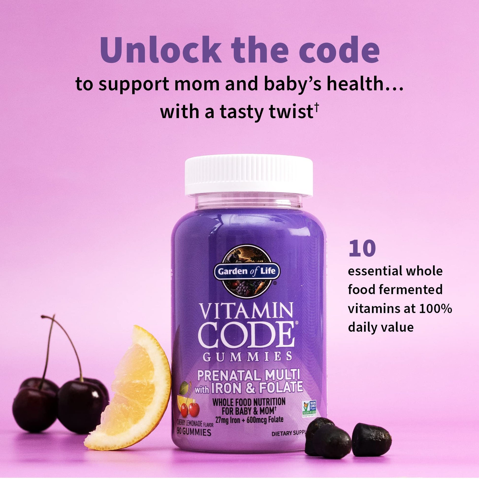 vitaminas prenatales garden life en gomitas con hierro