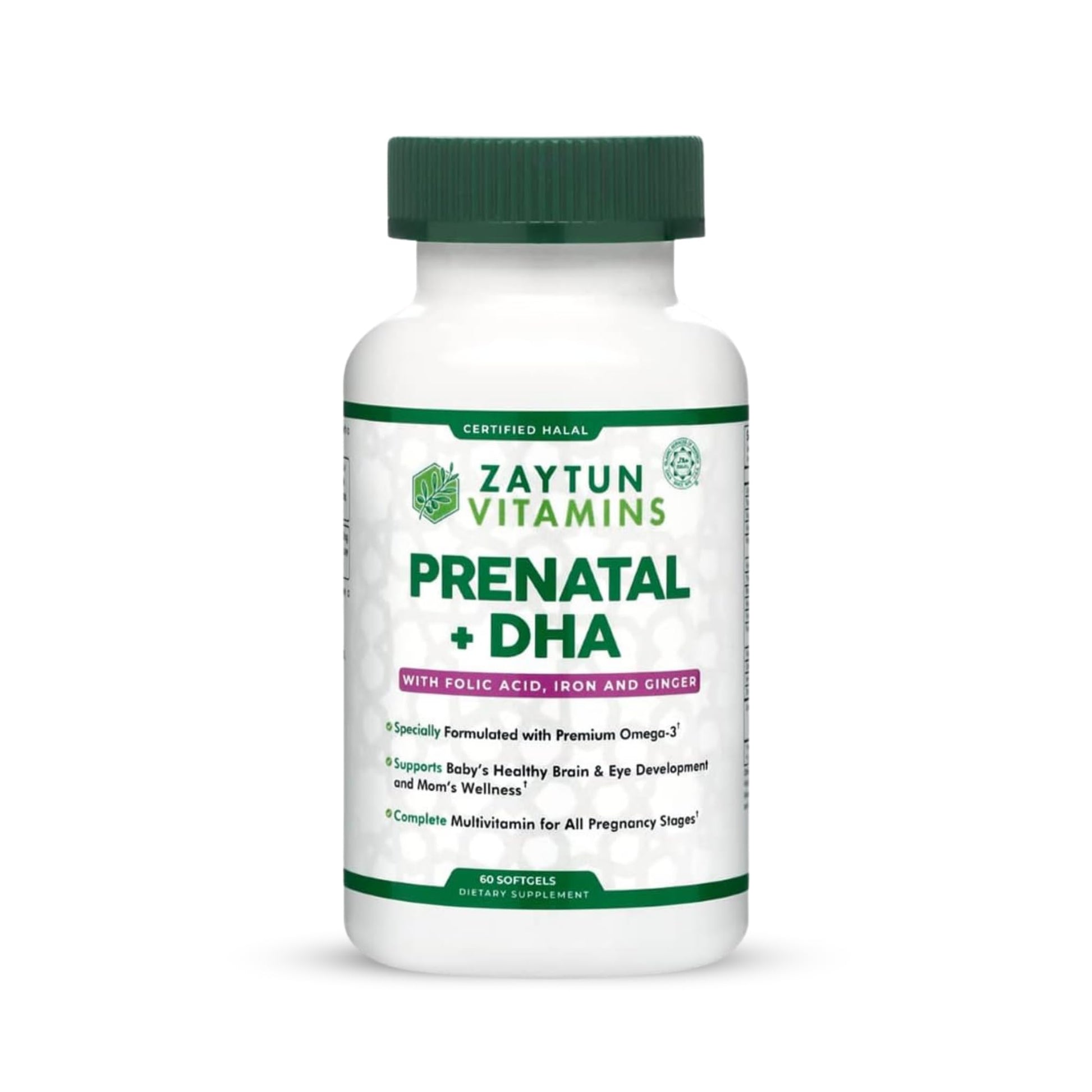 Vitaminas prenatales halal Zaytun con DHA para embarazo