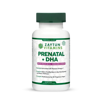 Vitaminas prenatales halal Zaytun con DHA para embarazo