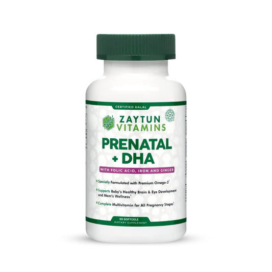 Vitaminas prenatales halal Zaytun con DHA para embarazo