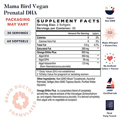 Vitaminas prenatales Mama Bird DHA veganos