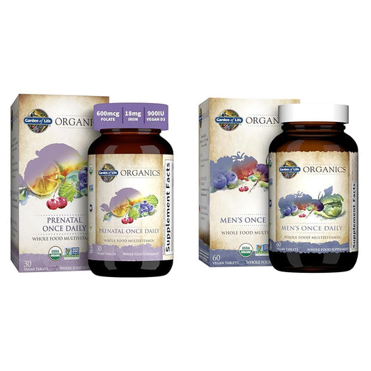 Vitaminas prenatales orgánicas Garden of Life paquete familiar