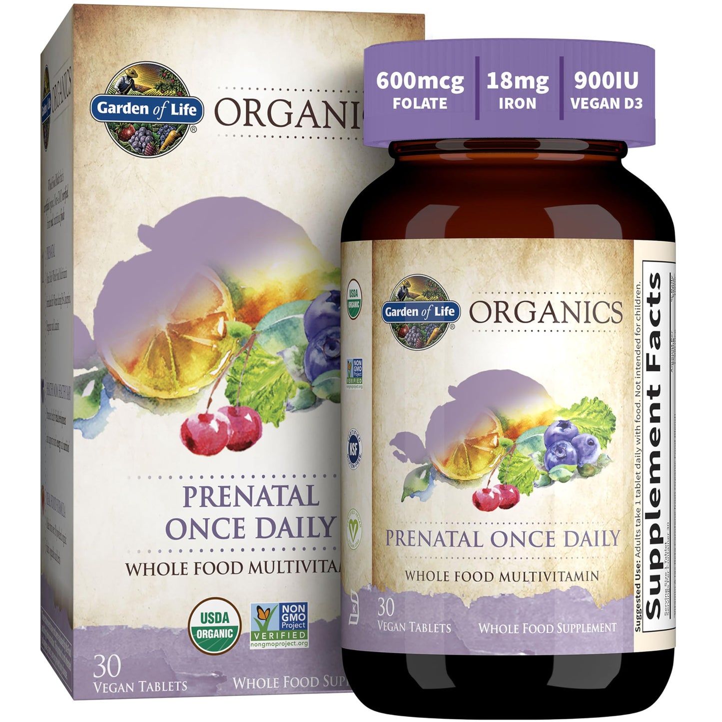 Vitaminas prenatales orgánicas Garden of Life