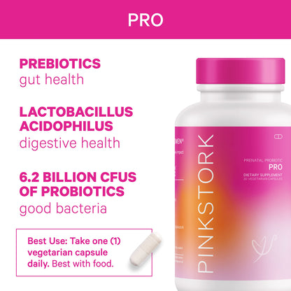 Vitaminas prenatales Pink Stork con probióticos para mujeres