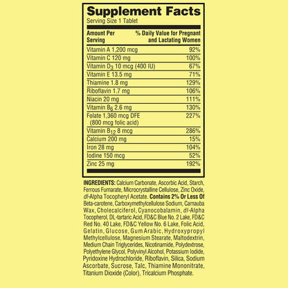 Vitaminas prenatales sin gluten y lactosa Spring Valley Fusion Shop