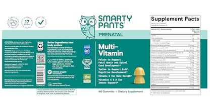 Vitaminas prenatales SmartyPants gomitas envase y detalle