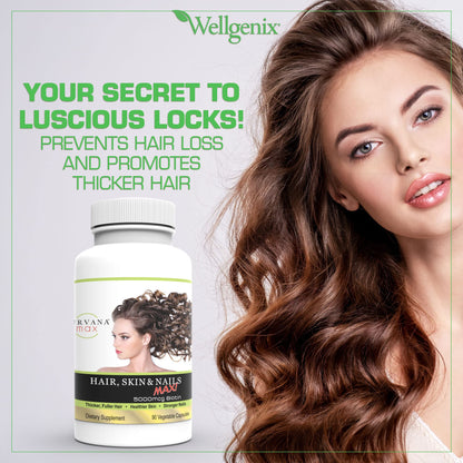 Vitaminas Purvana Max para cabello y uñas veganas