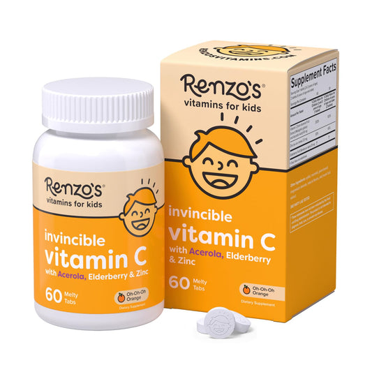 Vitaminas para niños Renzo vitamina c saúco zinc sabor naranja