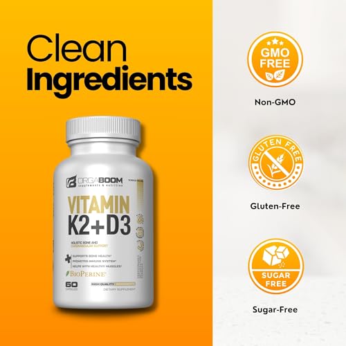 Vitaminas para salud de dientes y huesos con calcio y vitamina d3 k2