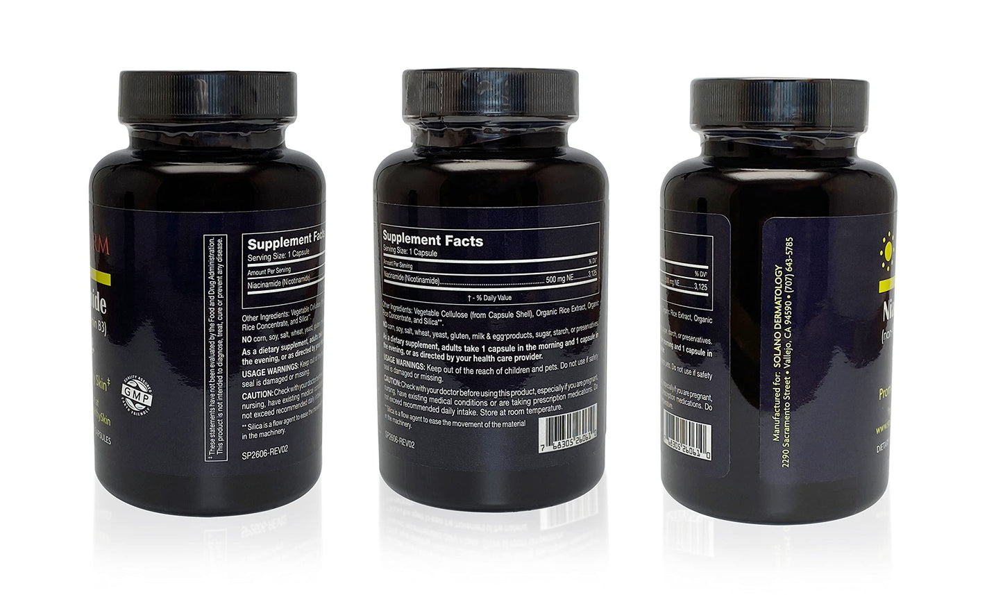 Vitaminas SOLDERM niacinamida sin OGM para cuidado facial diario
