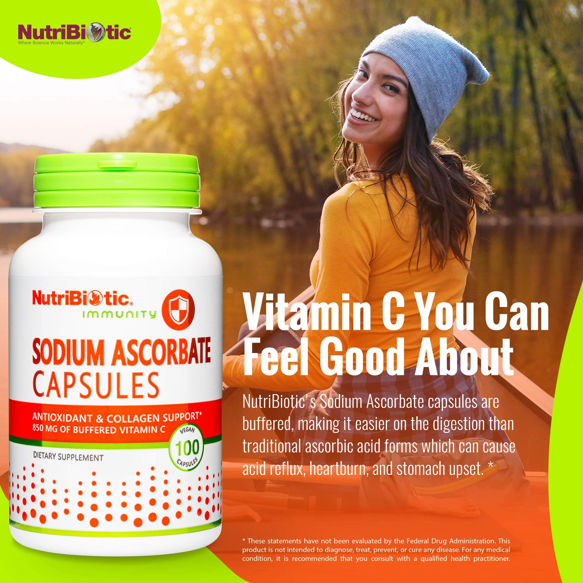 Vitaminas suaves para digestión NutriBiotic 100 cápsulas