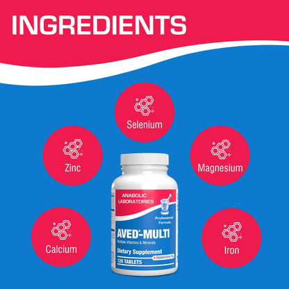 Vitaminas en suplemento multivitamínico AVED-Multi