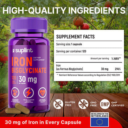Vitaminas SUPLINT cabello y uñas con hierro bisglicinato