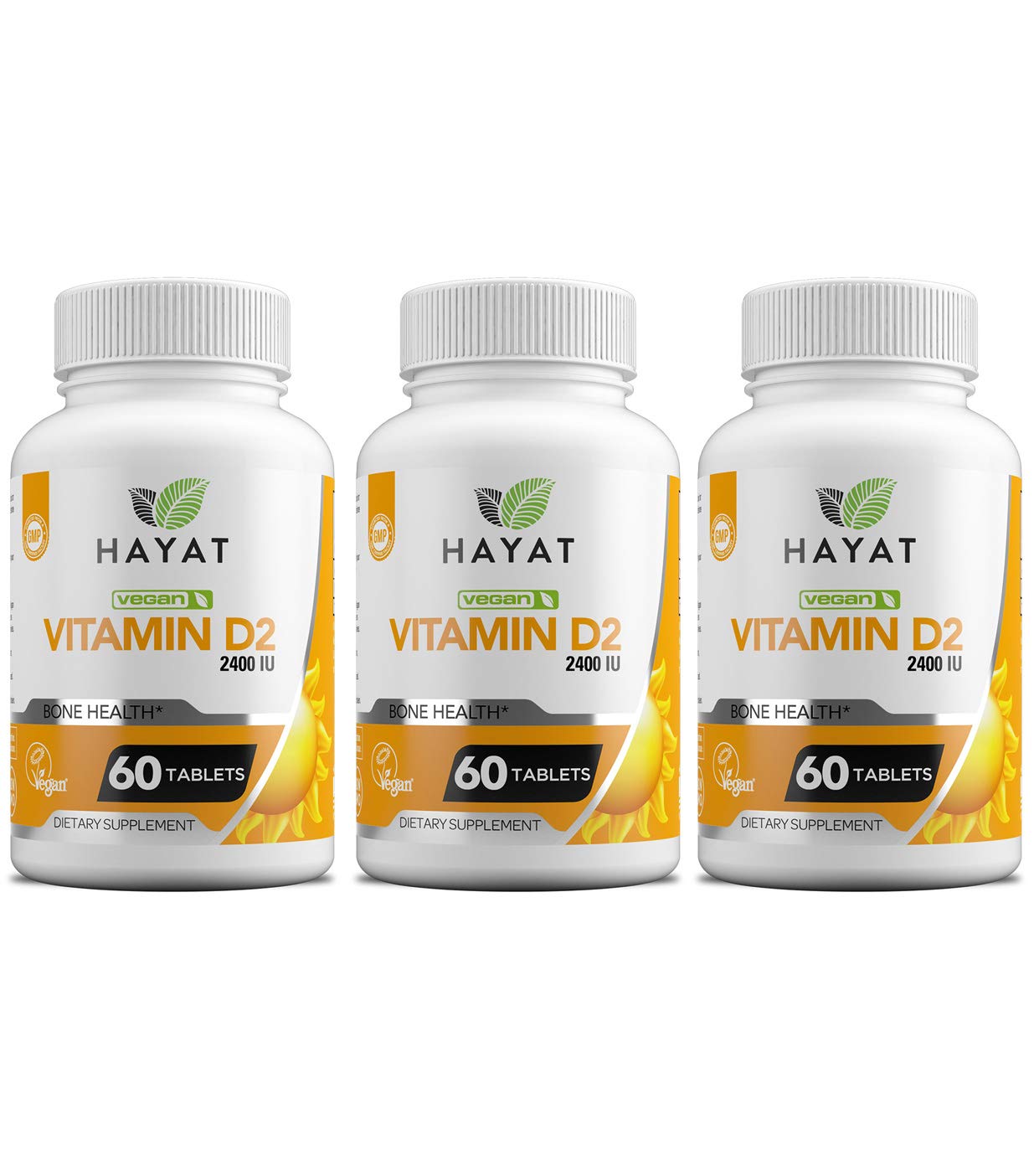 Vitaminas veganas HAYAT D3 2400 IU paquete 3