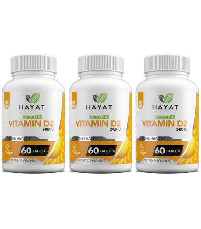Vitaminas veganas HAYAT D3 2400 IU paquete 3