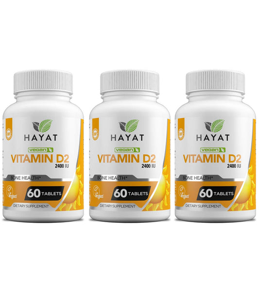 Vitaminas veganas HAYAT D3 2400 IU paquete 3