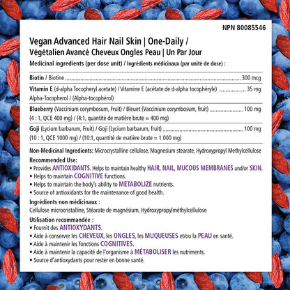 Vitaminas veganas VEGANLY para régimen diario de belleza