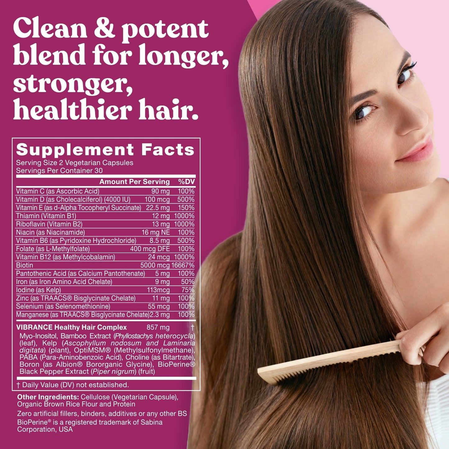 Vitaminas Vibrance ingredientes potentes para cabello