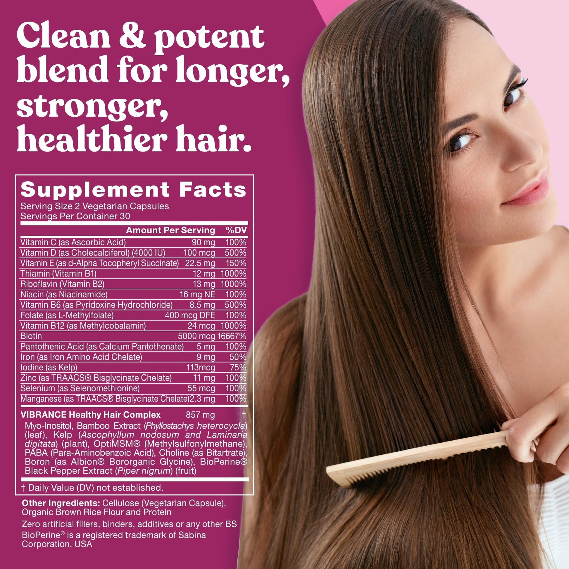 Vitaminas Vibrance ingredientes potentes para cabello