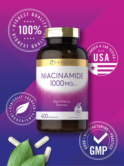 Vitaminas vitamina B3 niacinamida 1000 mg 400 cápsulas