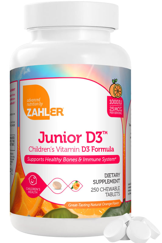 Vitaminas Zahler Junior D3 masticables para niños sabor naranja