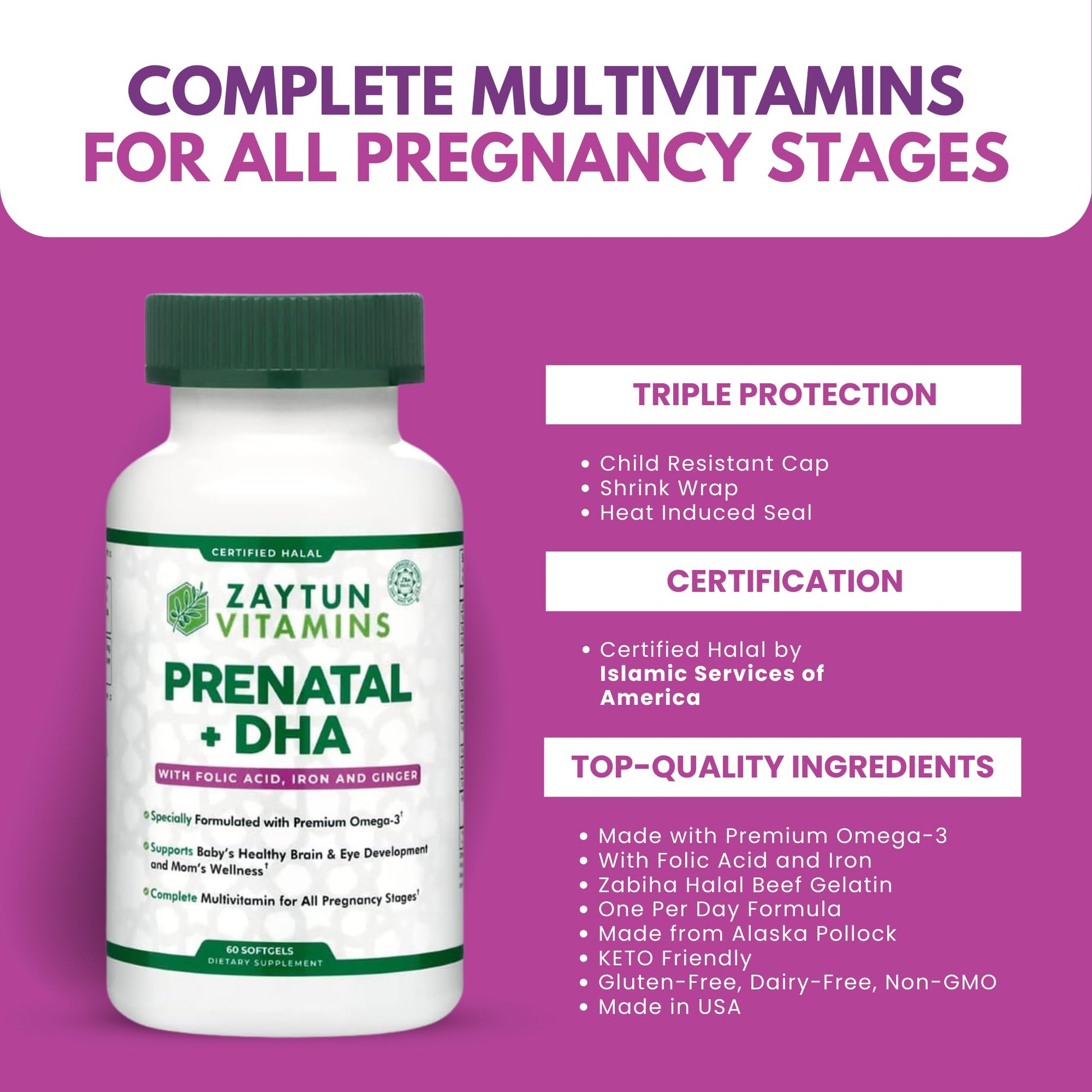 Vitaminas Zaytun sin gluten para mujeres embarazadas