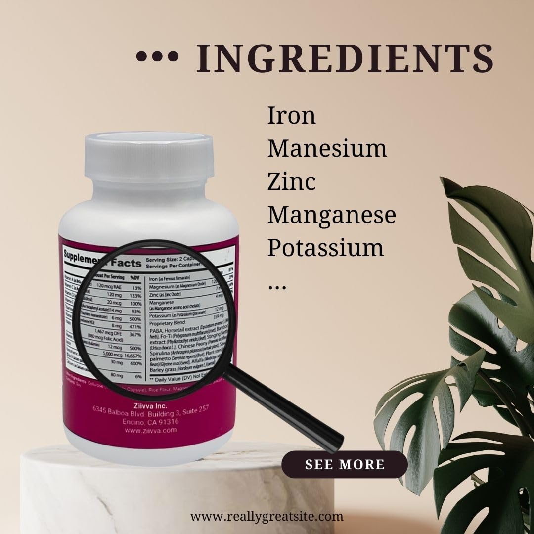 Vitaminas Ziivva para cabello piel y uñas en capsulas