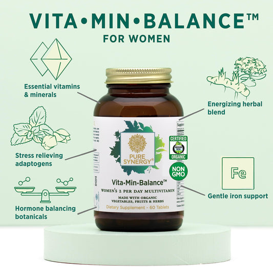 VitaMinBalance para mujeres, vitaminas esenciales y minerales.