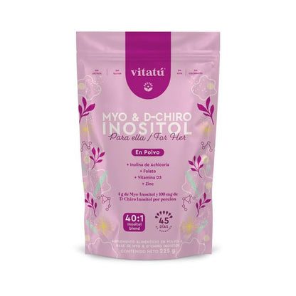Vitatú suplemento inositol mezcla 40:1 polvo envase frontal morado