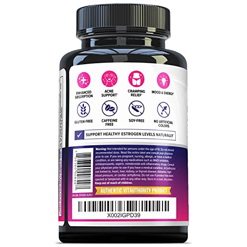 Cápsulas para equilibrio hormonal y apoyo PMS Vitauthority