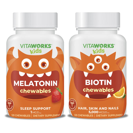 Paquete VitaWorks Kids Melatonina y Biotina Masticables