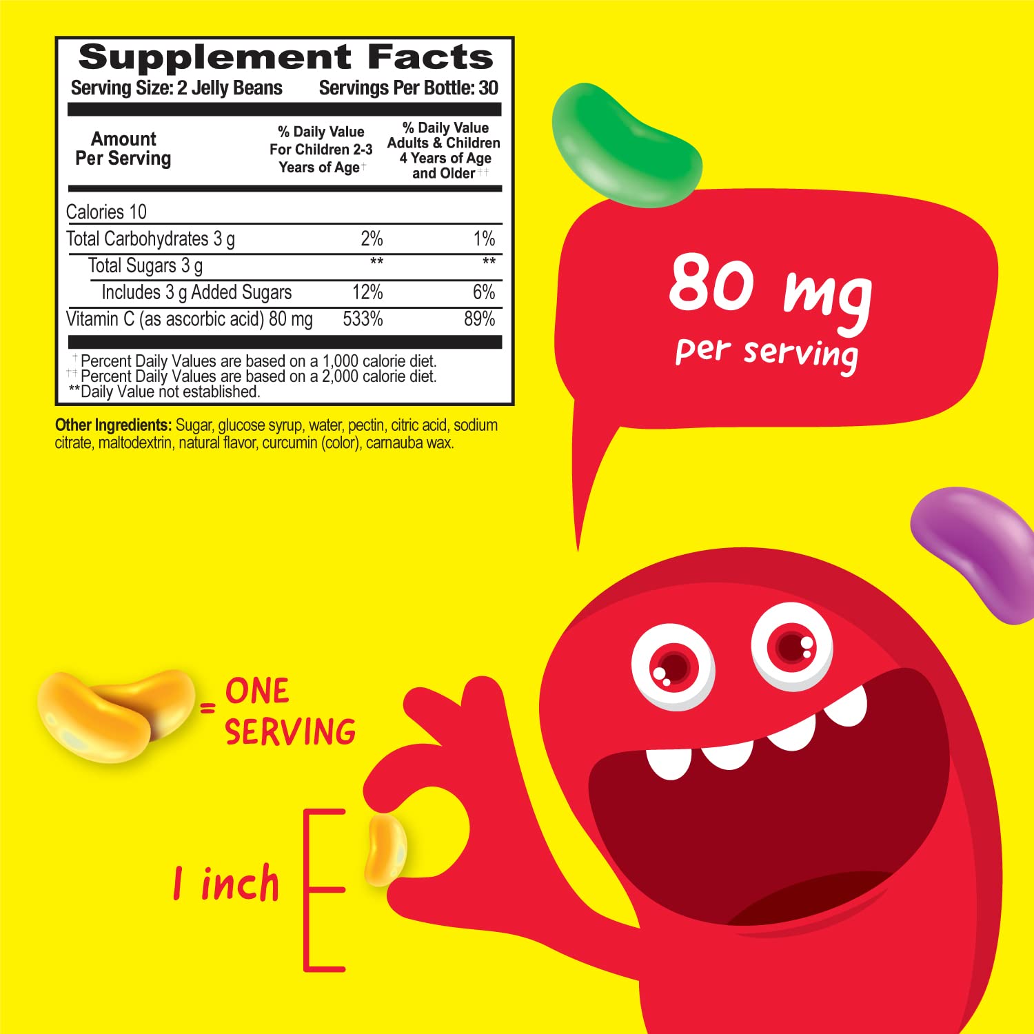 Vitaworks Vitamina C 80mg Jelly Beans frascos para niños